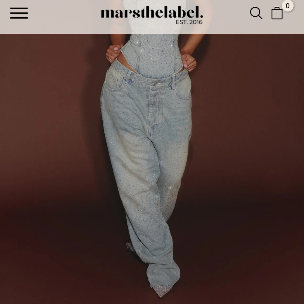 Mars The Label The Kai Rhinestone Jeans in Blue
